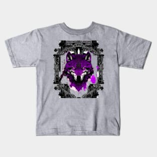 Wolf Purple Kids T-Shirt